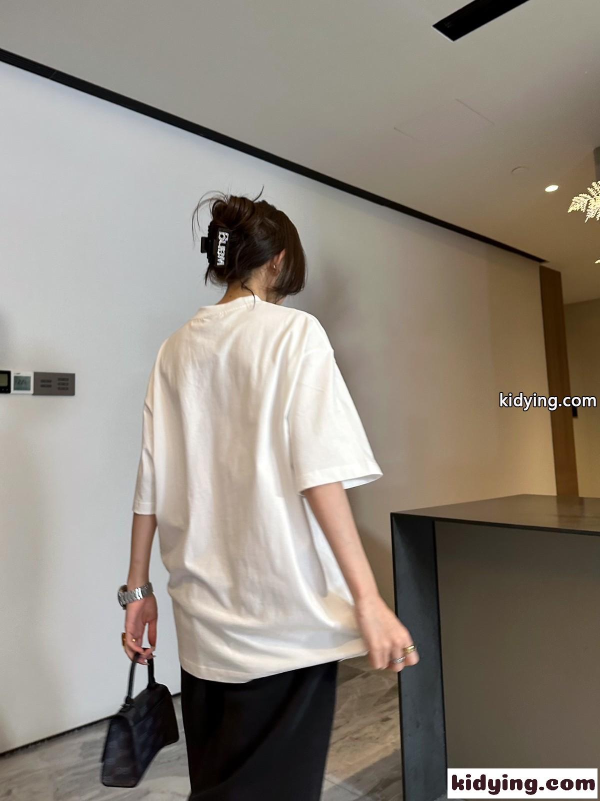 バレンシアガ Tシャツ コピー ユニセックス シンプル MIRROR ロゴ 半袖Tシャツ ファッション-4