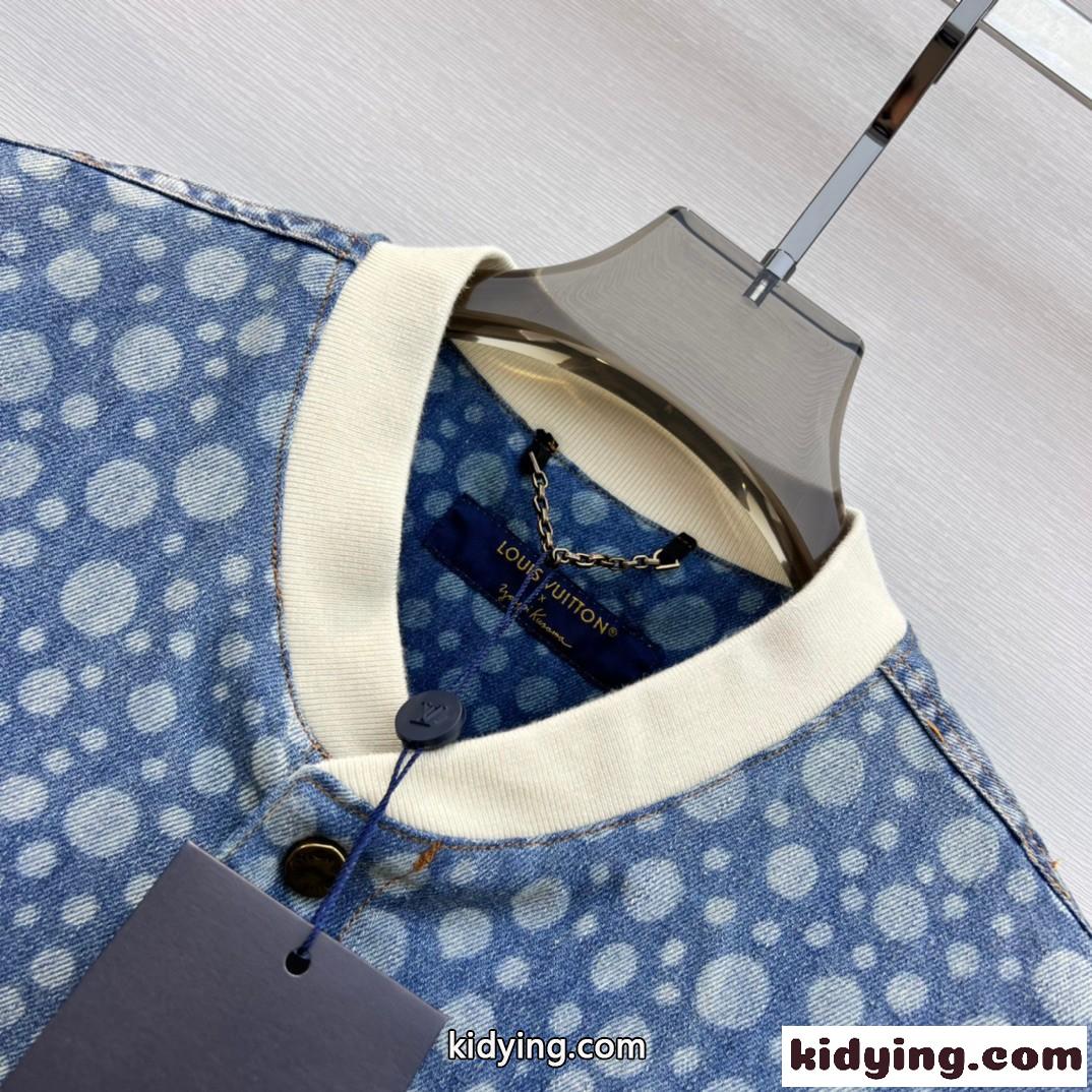 LV × YK インフィニティドットデニムシャツ ルイ・ヴィトン シャツ コピー ユニセックス-2