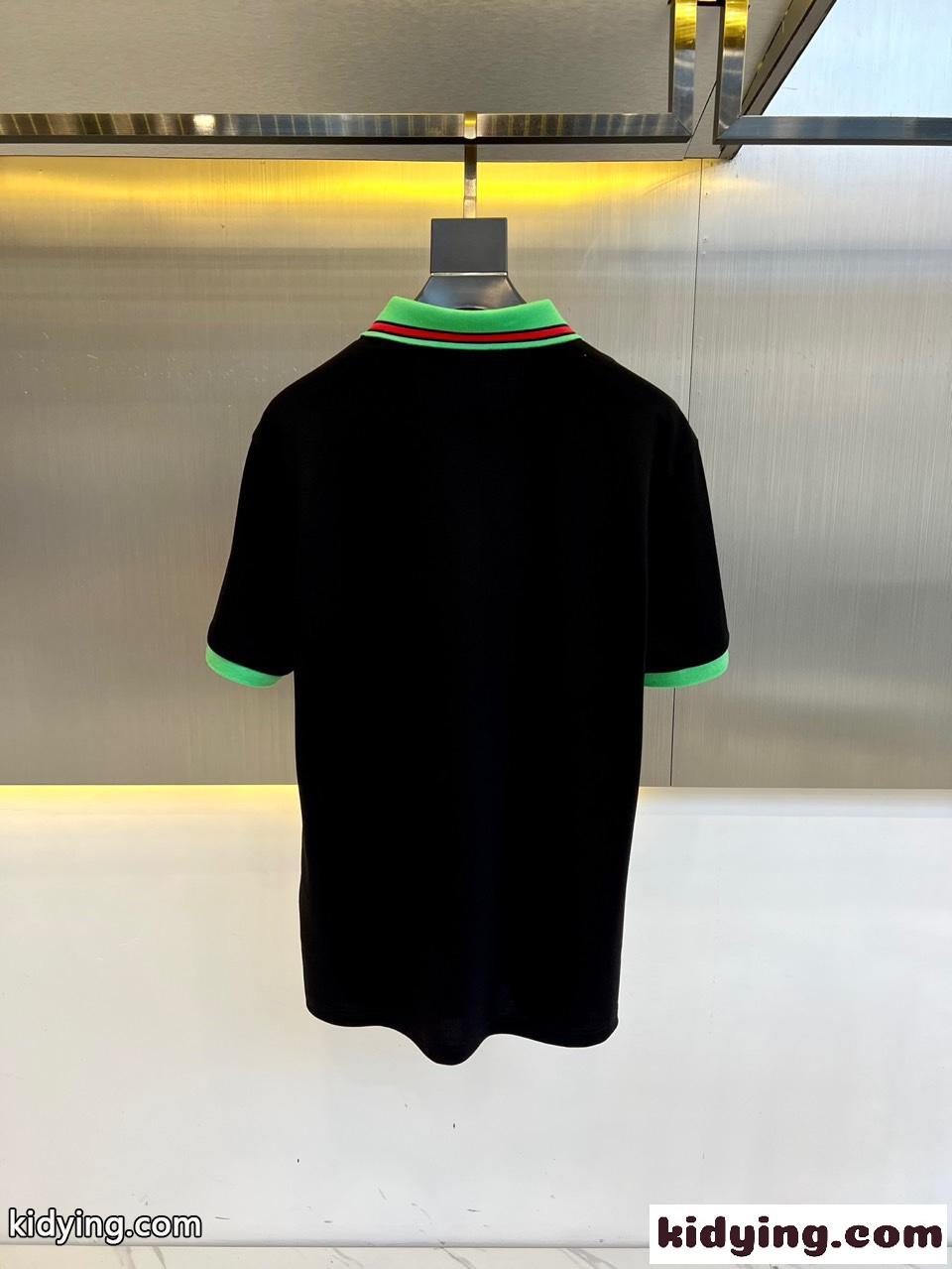 洗練された ジョニーカラー ポロシャツ グッチ Tシャツ コピー ブラック-4