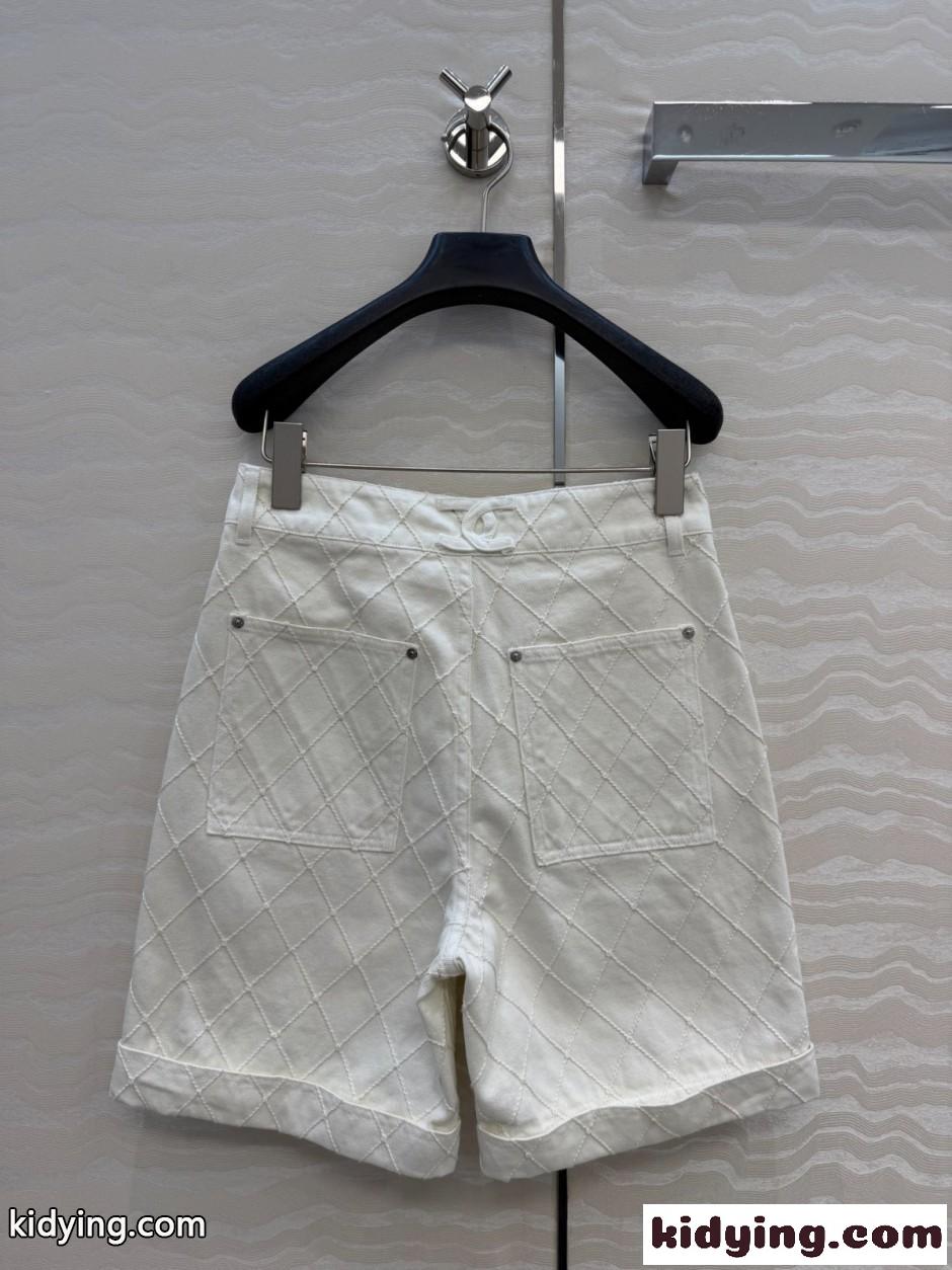 カジュアル 上品 ココビーチ ハーフパンツ シャネル パンツ コピー デニム ホワイト-3