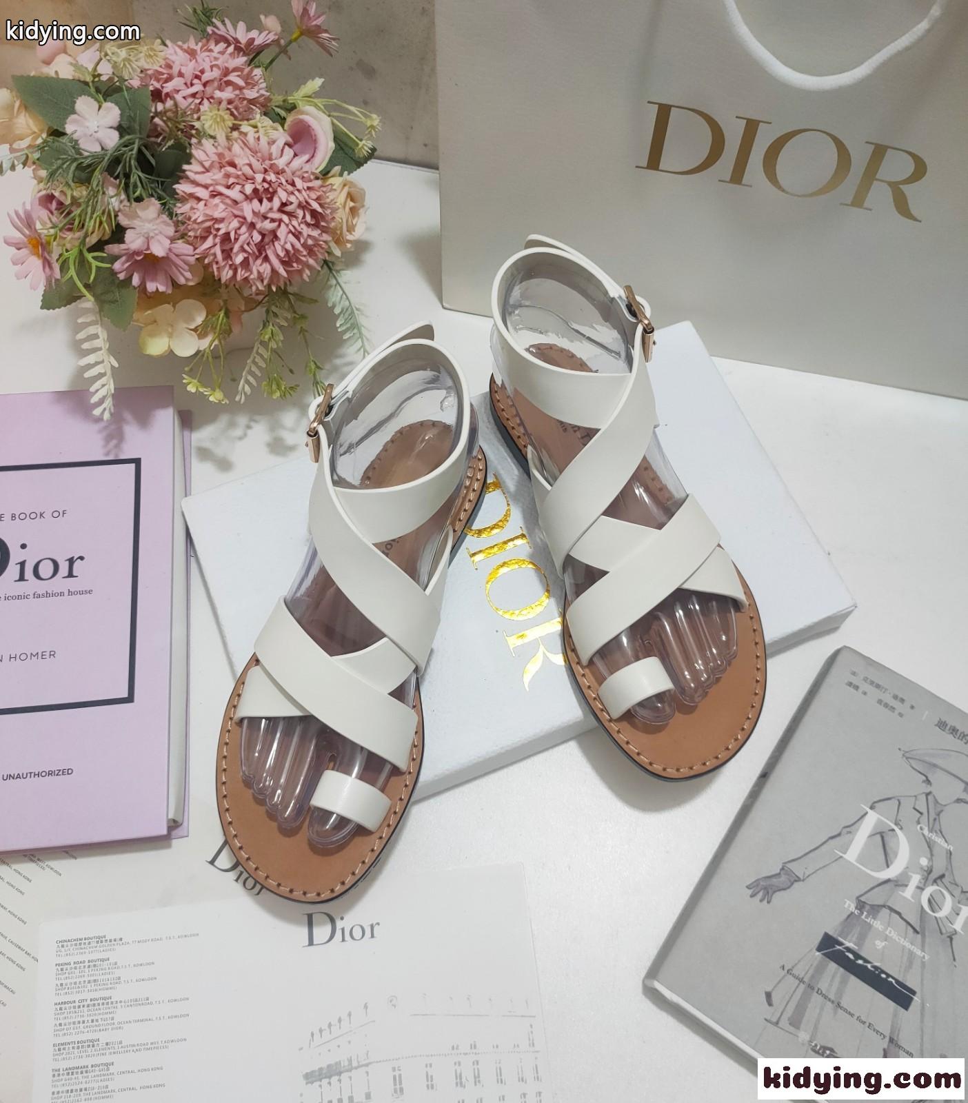 Dioriviera Dior Sun トゥリング サンダル クリスチャン・ディオール サンダル コピー ホワイト-2