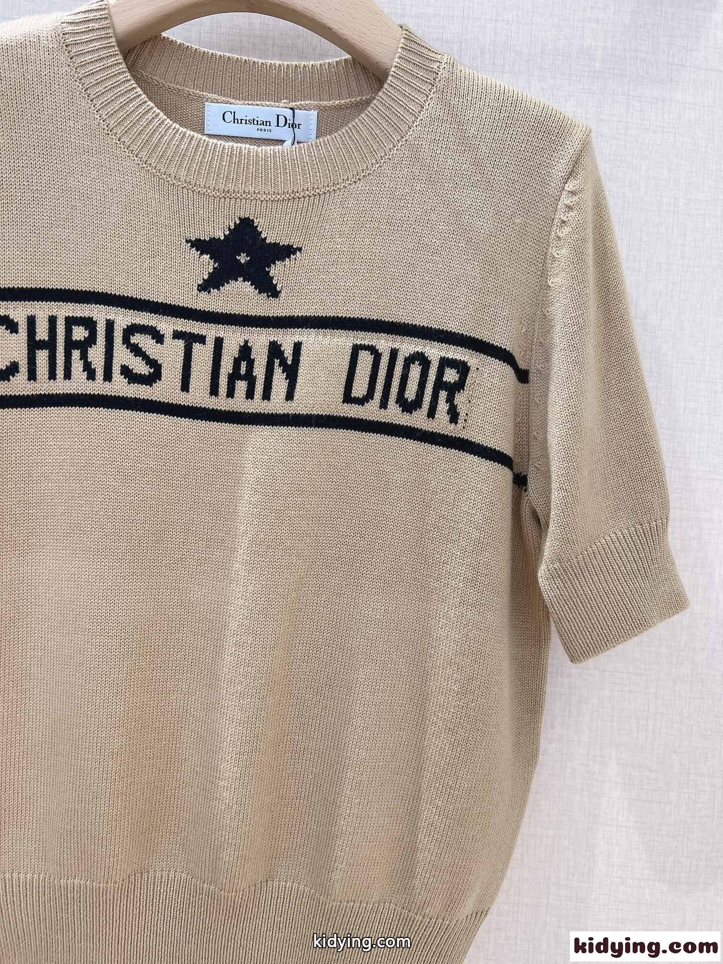 レディース 上品 クルーネック クリスチャン・ディオール ニット コピー 半袖 トップス-2