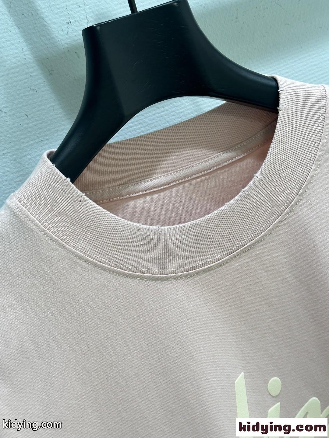 ユニセックス ゆったり 半袖Tシャツ セリーヌ Tシャツ コピー クルーネック ピンク-1