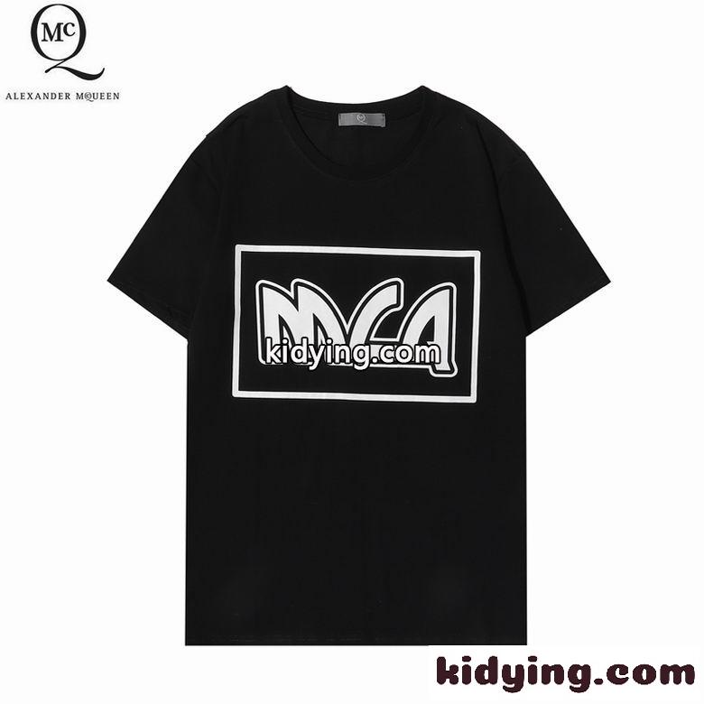 シンプル 合わせやすい クルーネック プリント アレキサンダー・マックイーン 半袖Tシャツ コピー 定番 カジュアル 快適-3