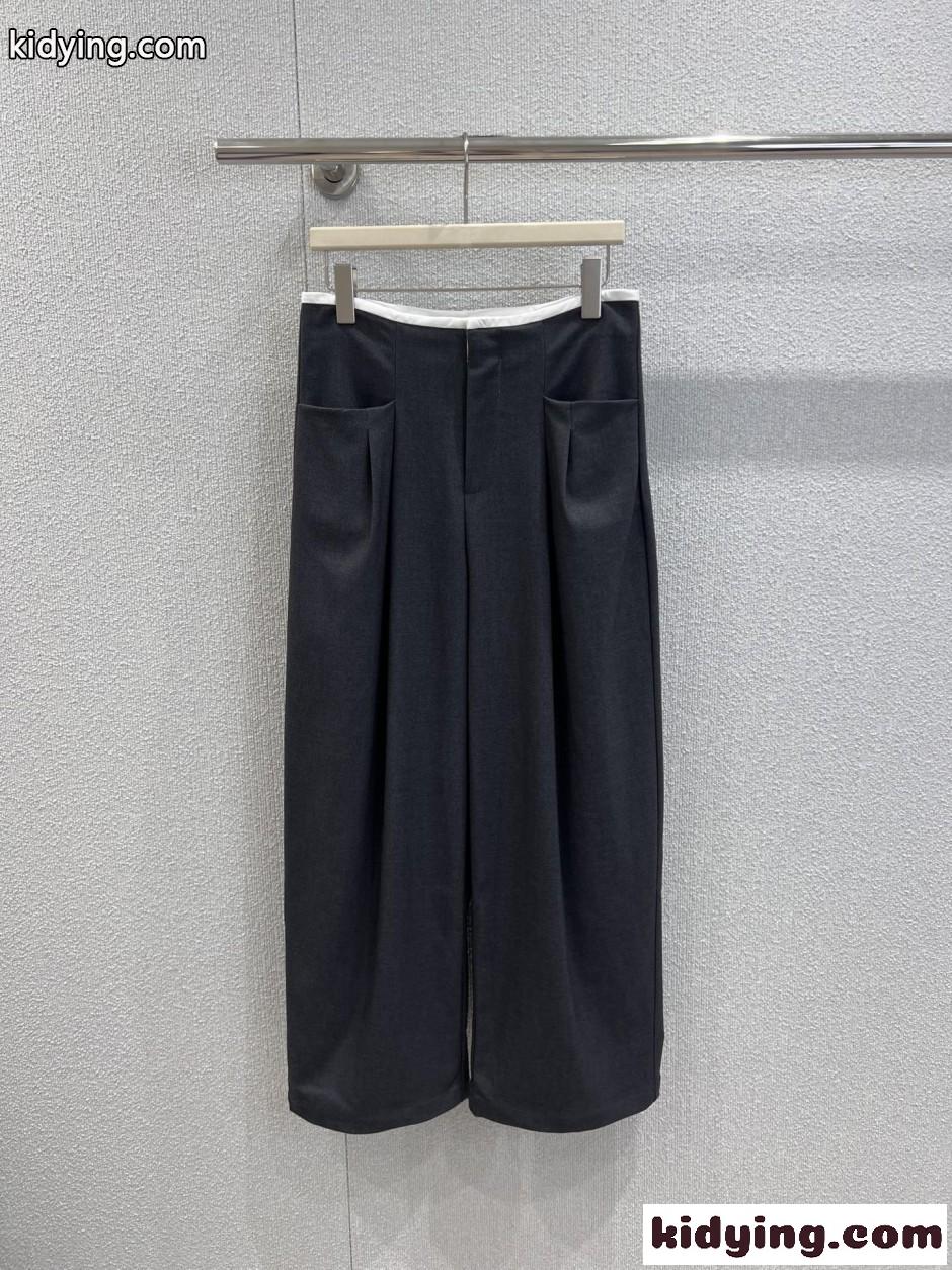 上品 エレガント ワイドレッグパンツ アレキサンダーワング パンツ 偽物 ダークグレー-1