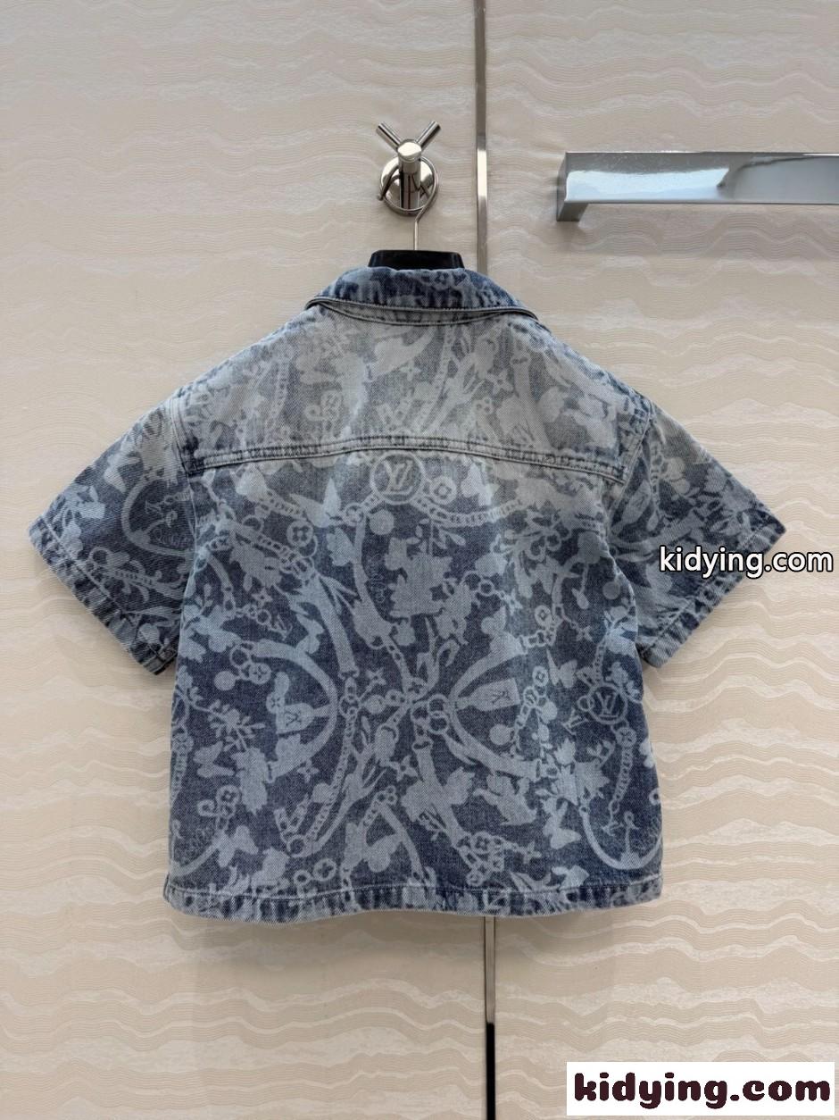 LV ブルーム デニムシャツ ルイ・ヴィトン シャツ コピー 半袖トップス-3