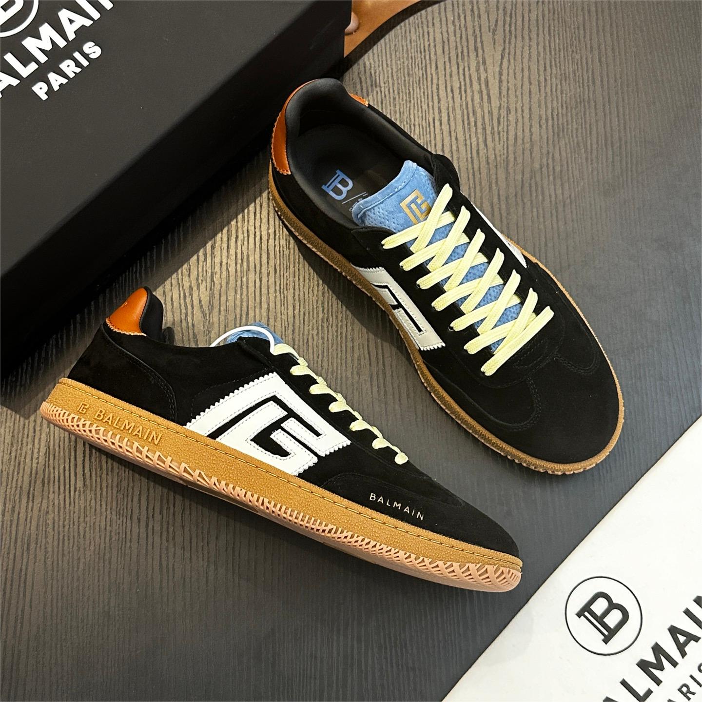 カジュアル バルマン スニーカー スーパーコピー 定番 Balmain Swan スエードスニーカー-0