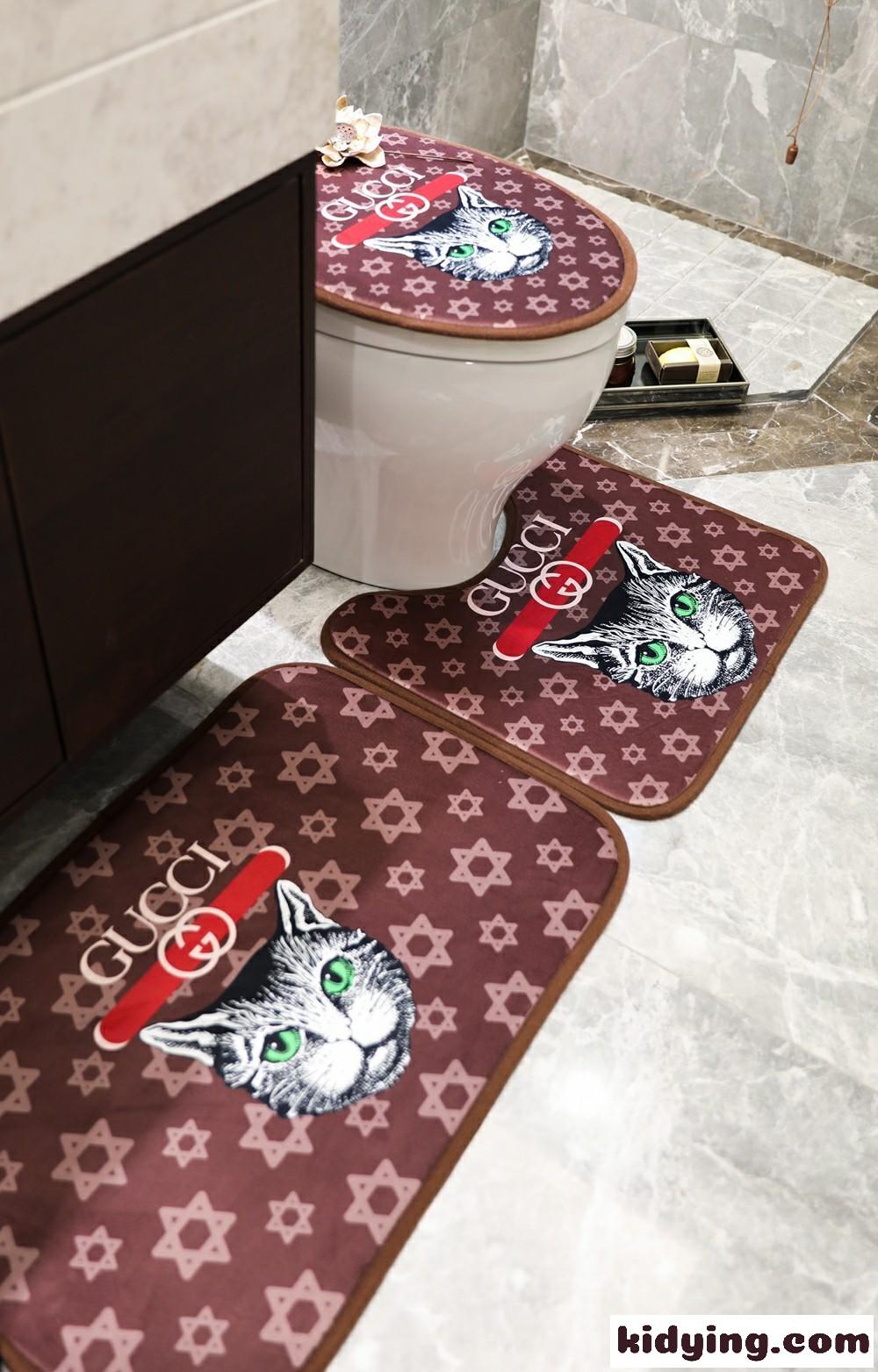 グッチ トイレマットセット コピー ワイン 猫 心地良いです 滑るのを防ぎます 静かな音 浴室 人気 アニメーション-2