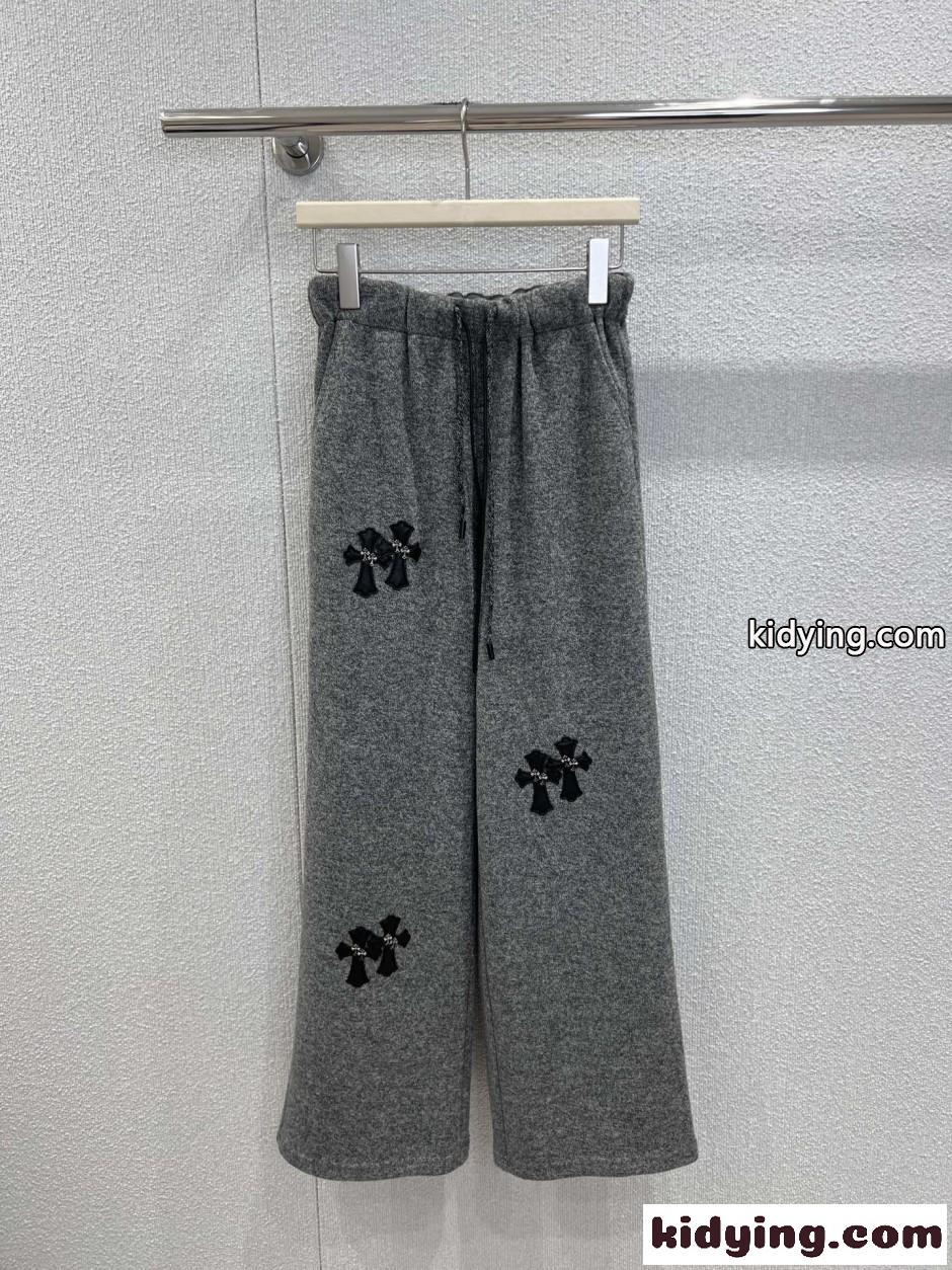 秋冬 クロスパッチ カジュアルパンツ クロムハーツ パンツ 偽物 グレー-0
