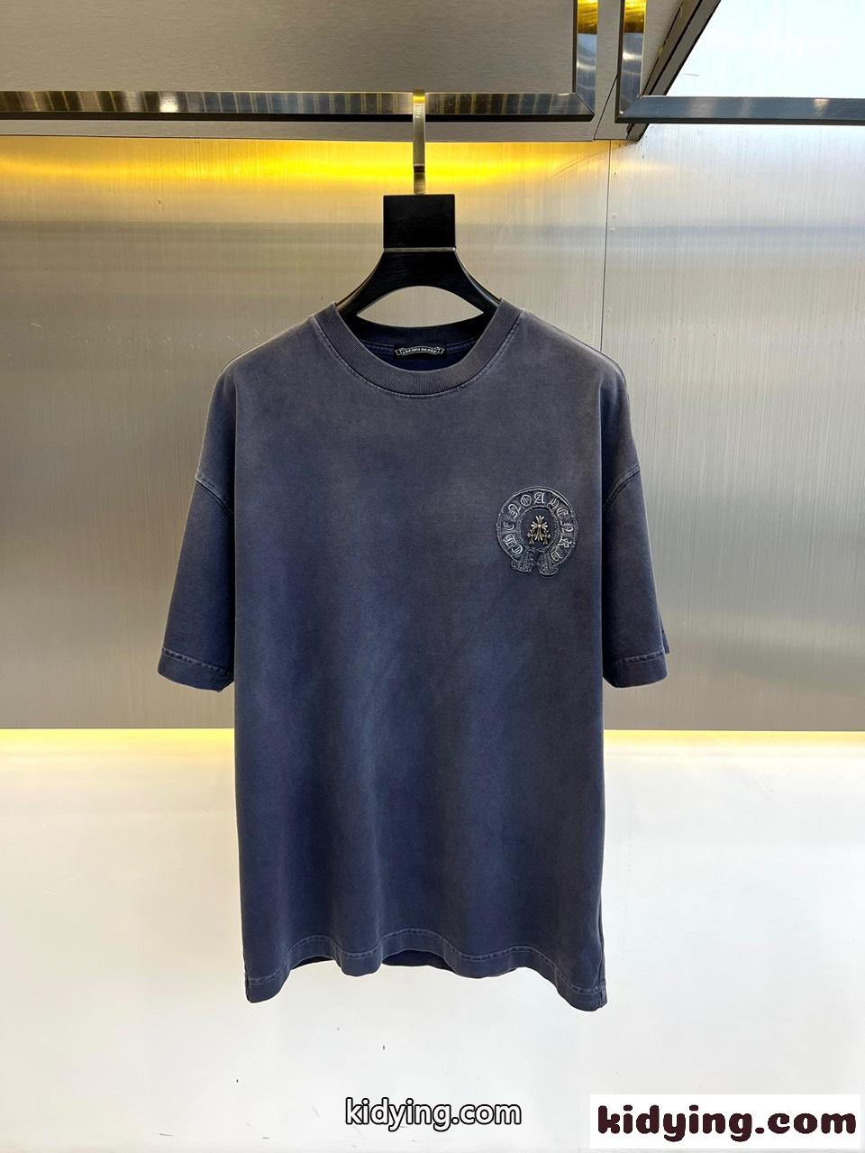 ストリート クロムハーツ Tシャツ 偽物 カジュアル クルーネック 半袖Tシャツ-0