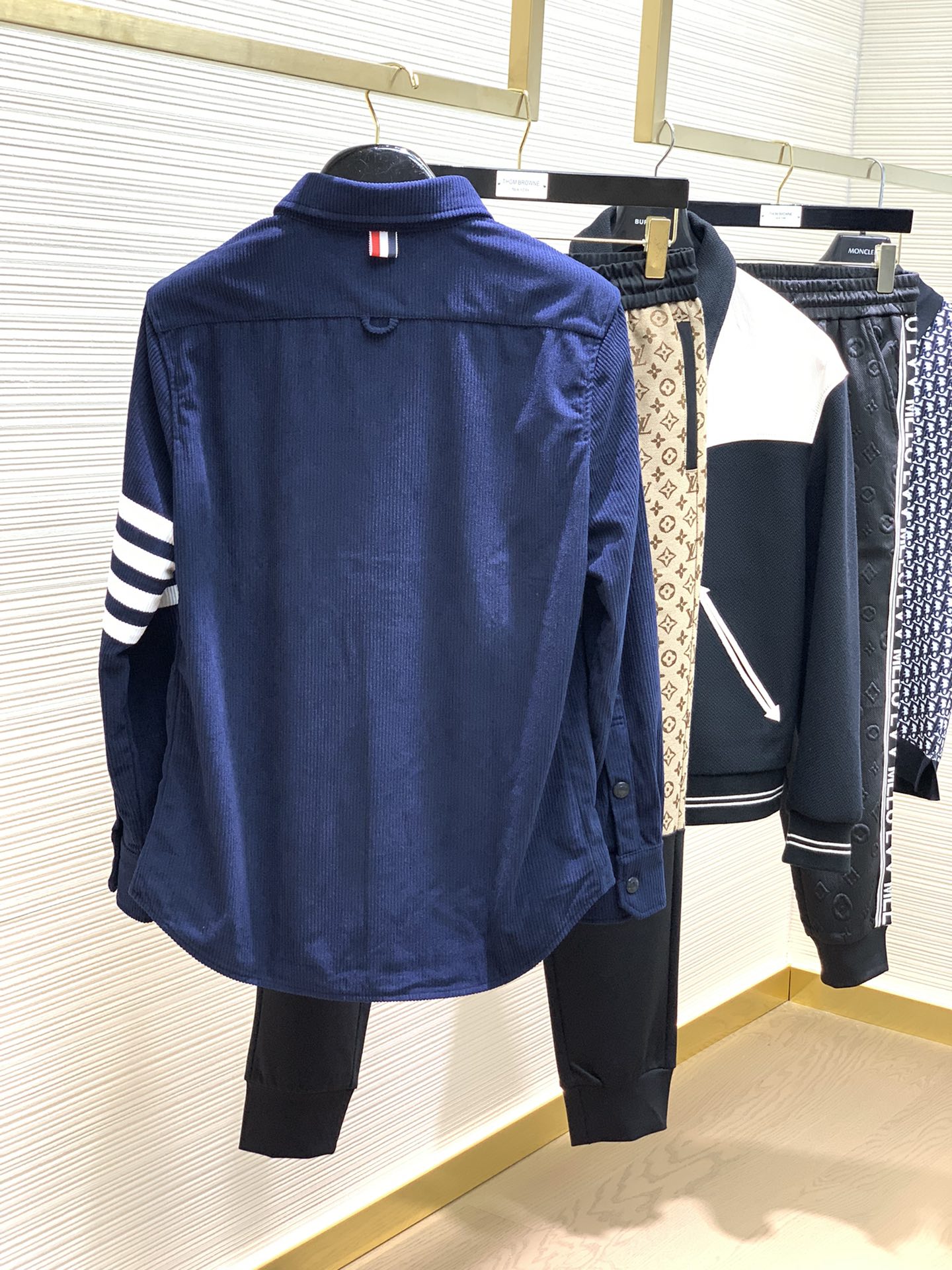 カジュアル 人気 合わせやすい メンズ トムブラウン シャツ コピー ブルー-5