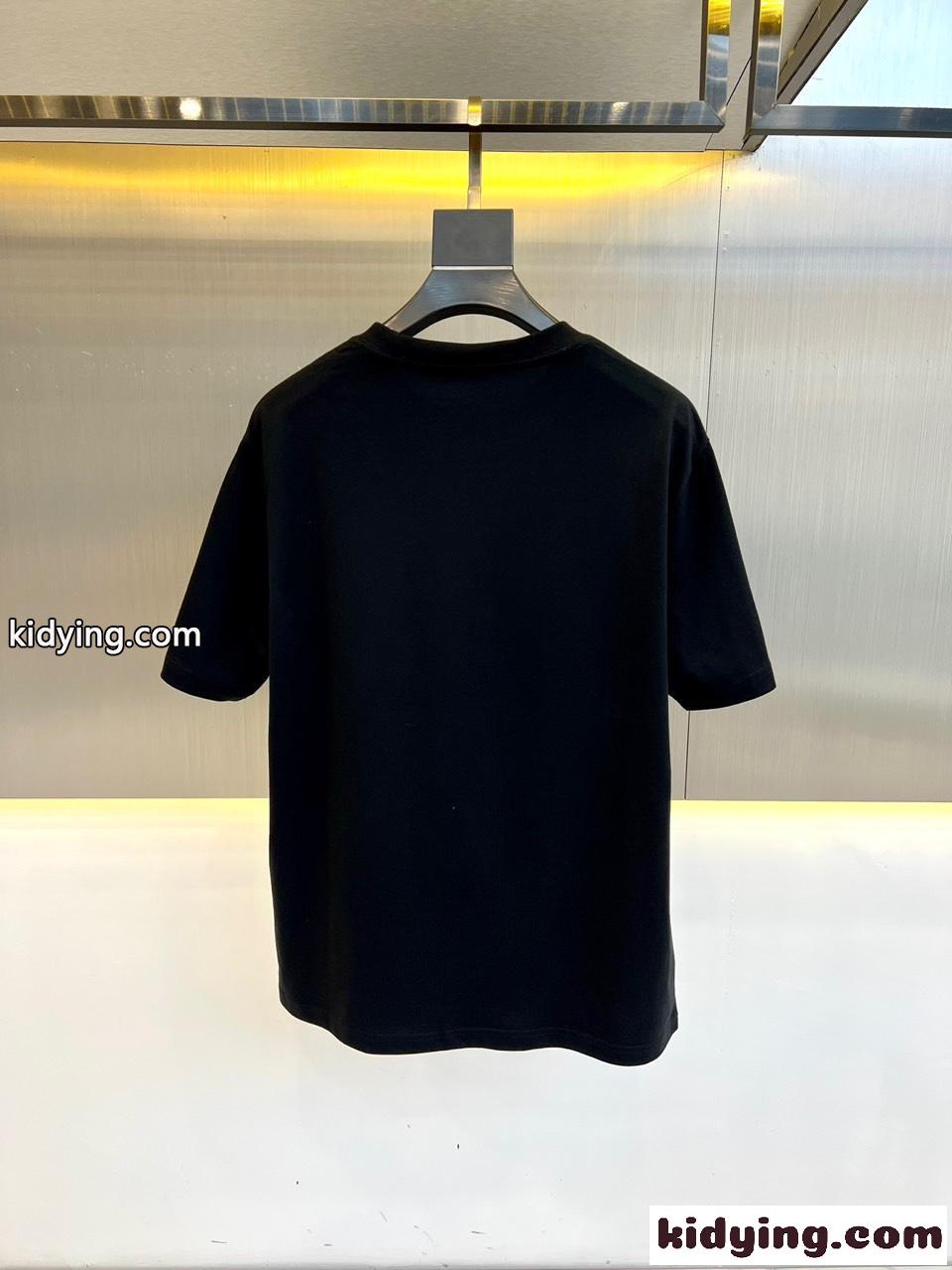 ベーシック ジバンシィ Tシャツ 偽物 ロゴ クルーネック コットン 半袖Tシャツ ブラック-4