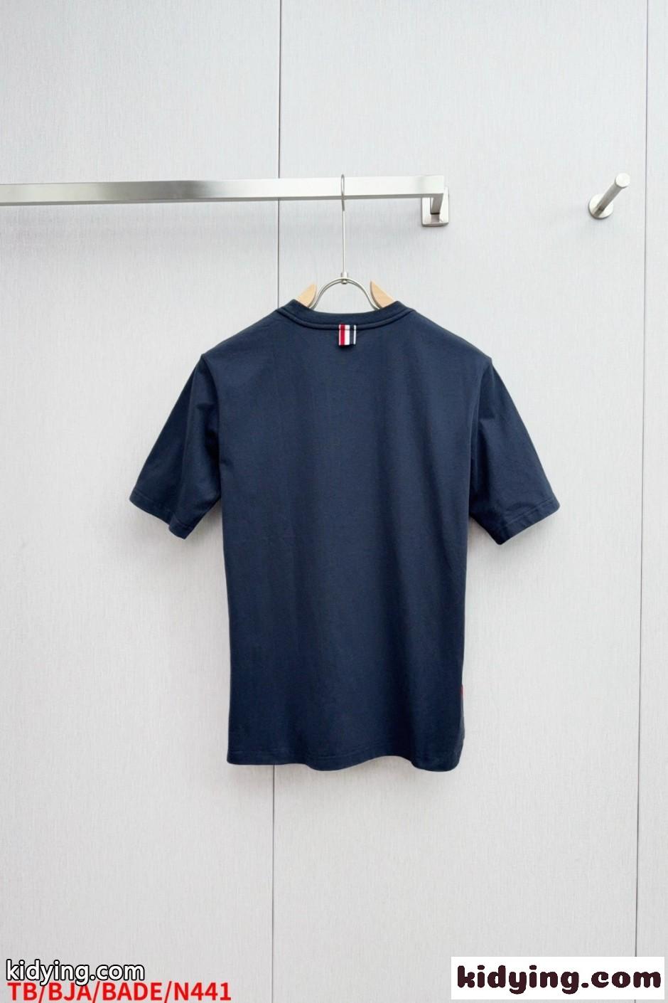トムブラウン Tシャツ コピー プリント コットン 半袖Tシャツ クルーネック-1