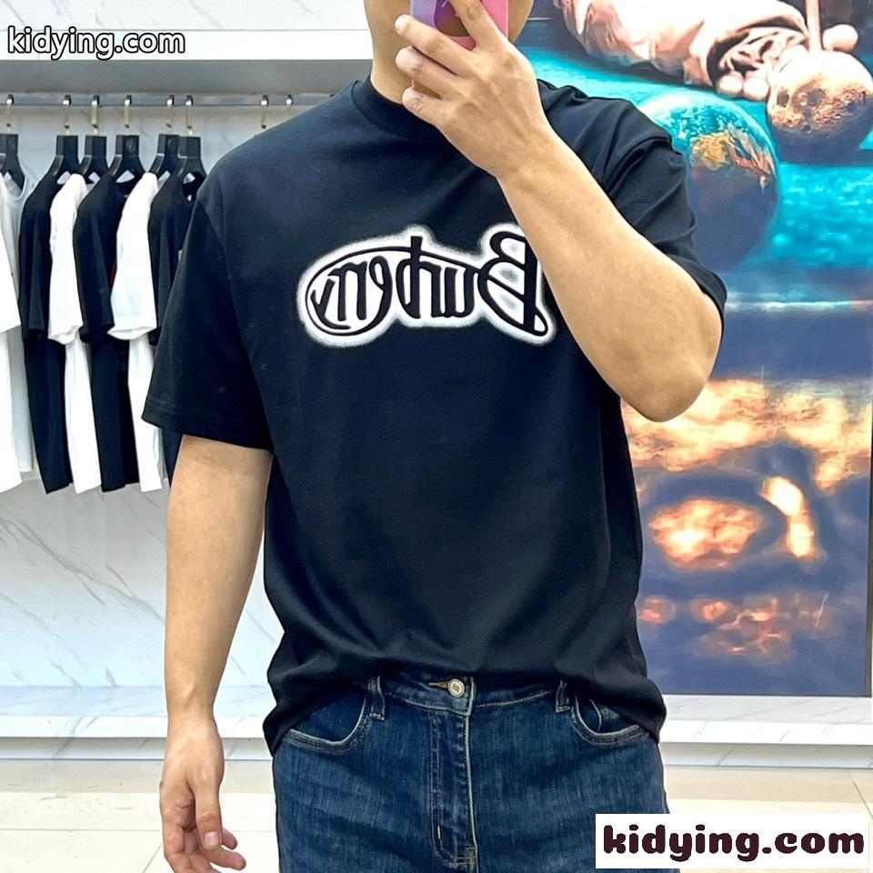 定番 おしゃれ ロゴプリント コットンTシャツ バーバリー 半袖Tシャツ コピー ブラック-1