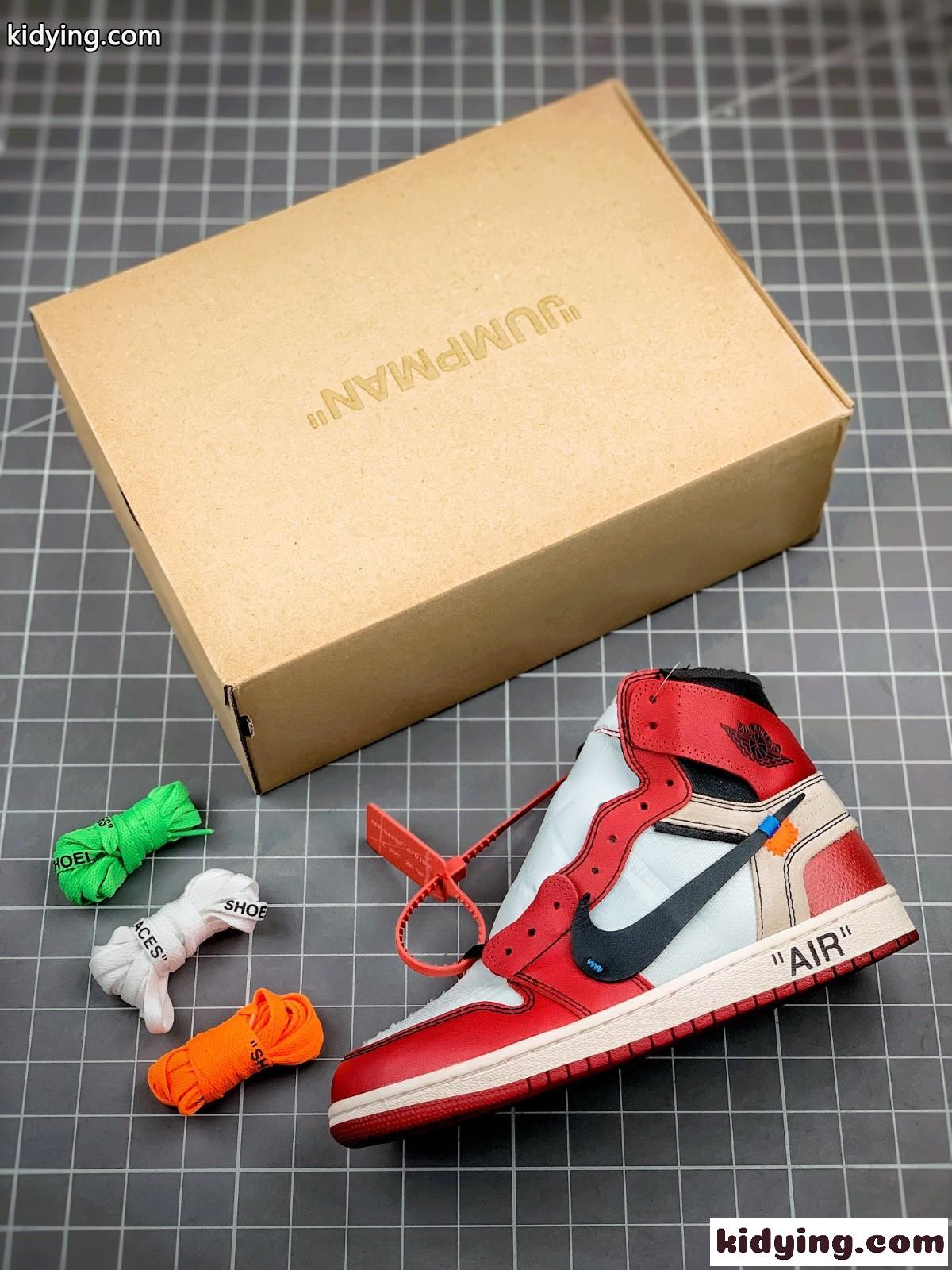 OFF-WHITE X AJ1 レッド ハイカット コンフォート オフホワイト スニーカー コピー メンズ カジュアル 高品質-2