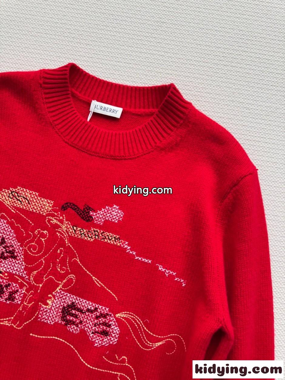 クロスステッチEKD ウールカシミアセーター バーバリー セーター コピー レッド-2