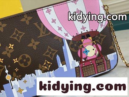 LV Crafty抽象芸術を取り入れ 新しいPochette Double Zipチェーンバッグを一新 ルイヴィトン バッグ コピー-3