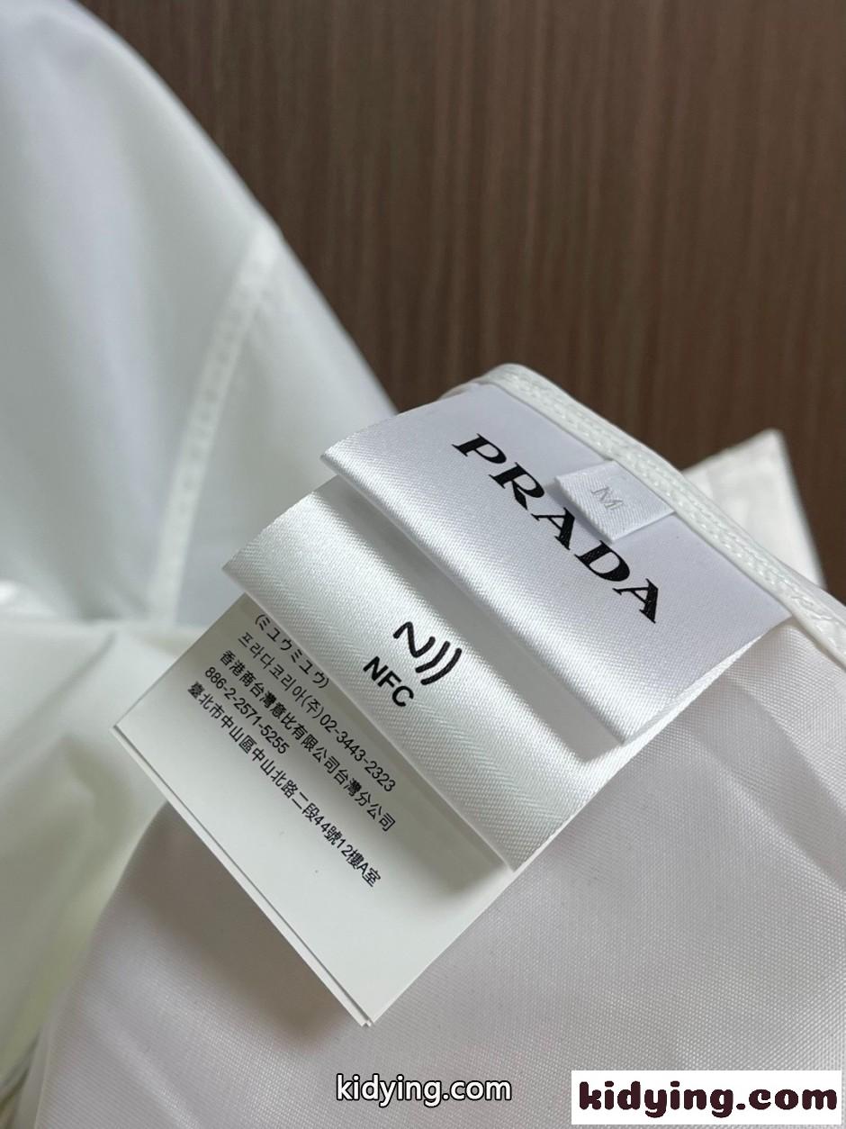 人気 洗練された Re-Nylon 半袖シャツ プラダ シャツ 偽物 ホワイト-3