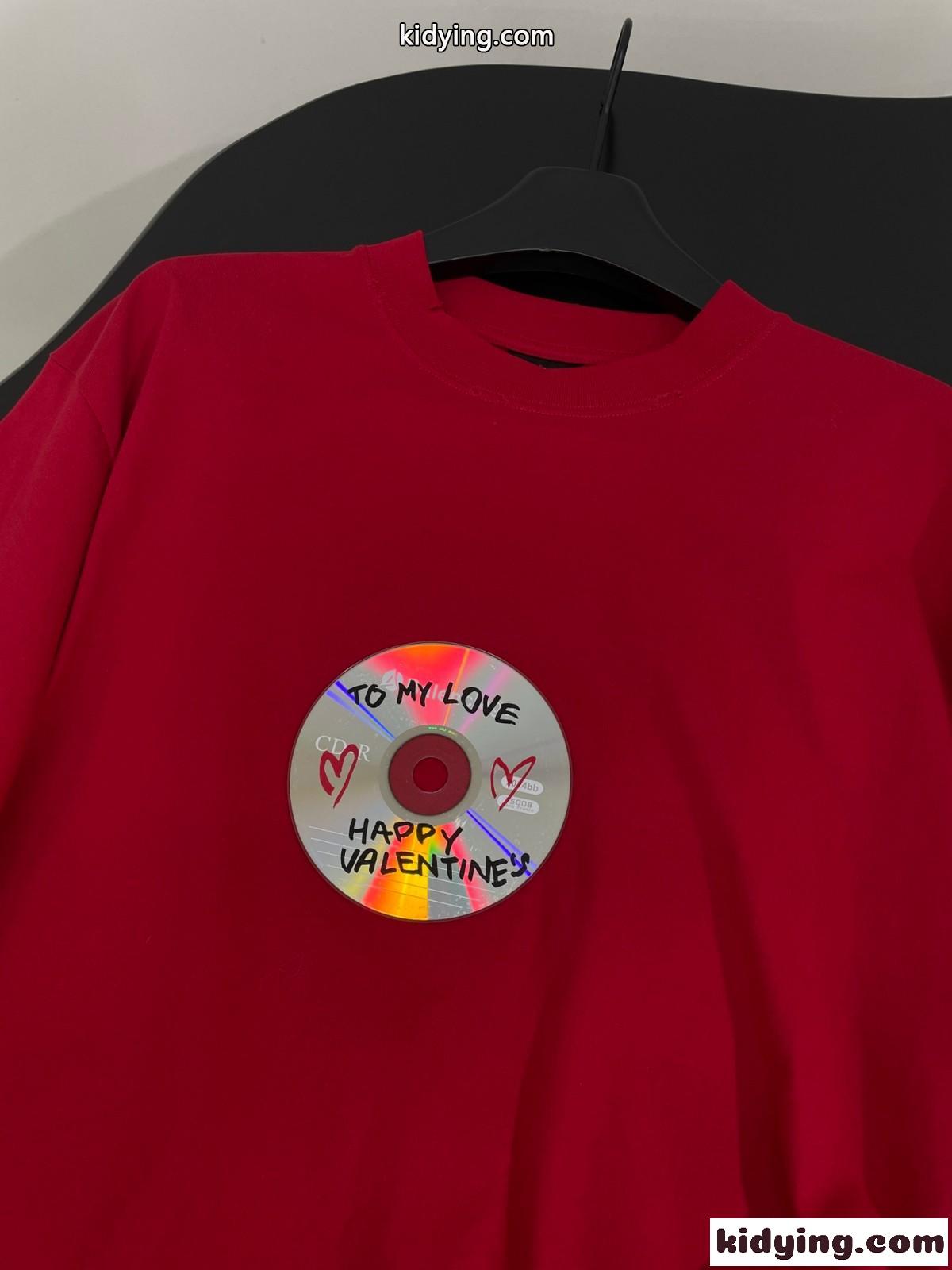 TO MY LOVE Tシャツ バレンシアガ Tシャツ コピー ユニセックス レッド-0