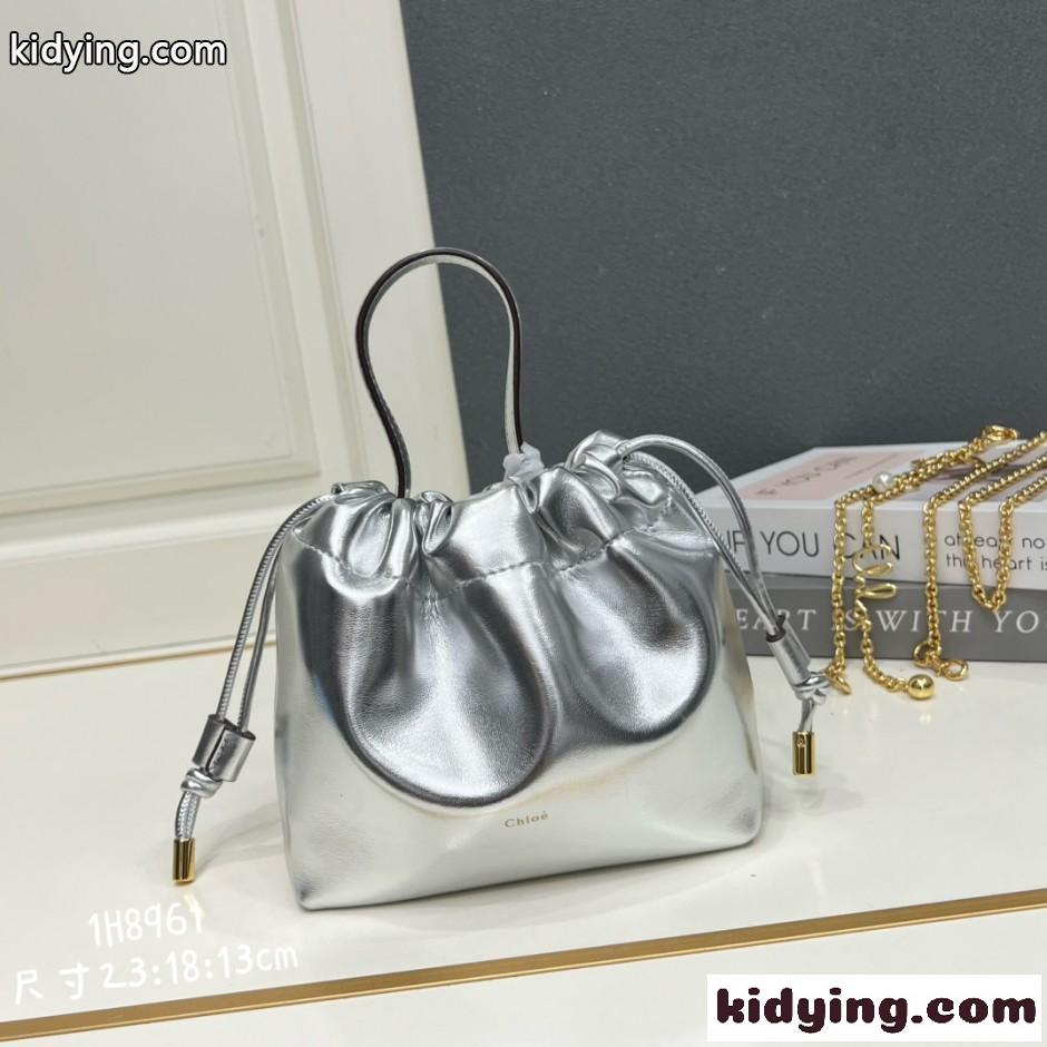 CHLOÉ ICONSショルダーバッグ クロエ バッグ コピー チェーン付き シルバー-2