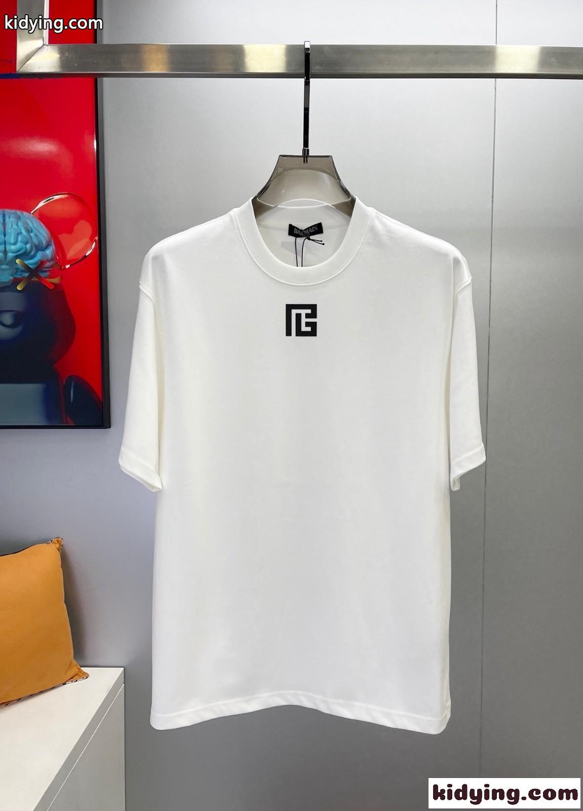 カジュアル おしゃれ バルマン Tシャツ コピー 半袖 クルーネック コットン トップス-0