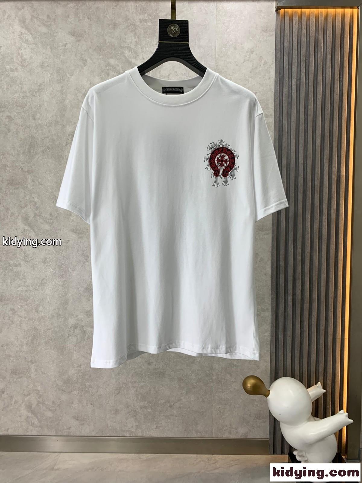 ゆったり 快適 クロムハーツ Tシャツ コピー コットン カジュアル クルーネック 半袖Tシャツ-1