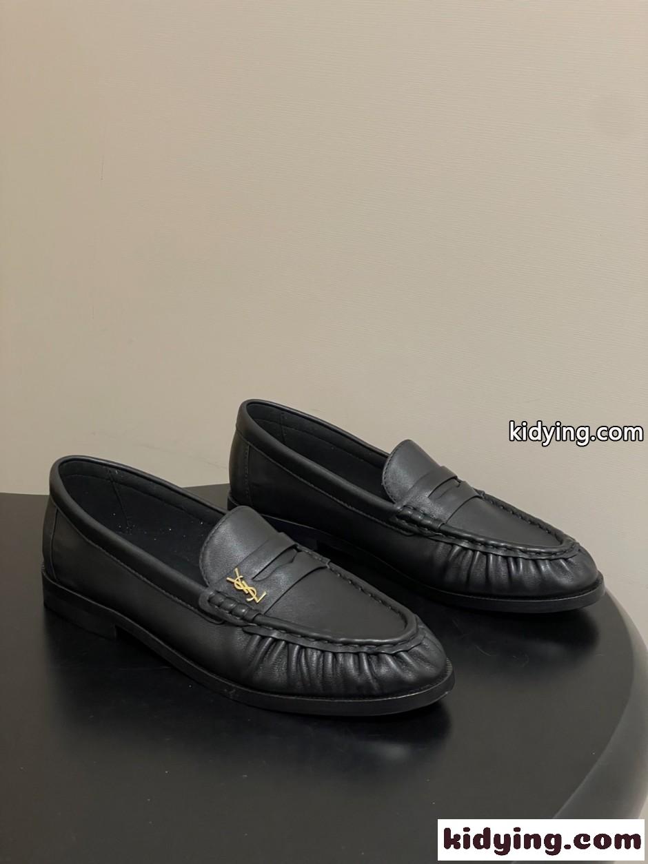人気 エレガント YSL ル・ローファー イヴ・サンローラン モカシン スーパーコピー ブラック-0
