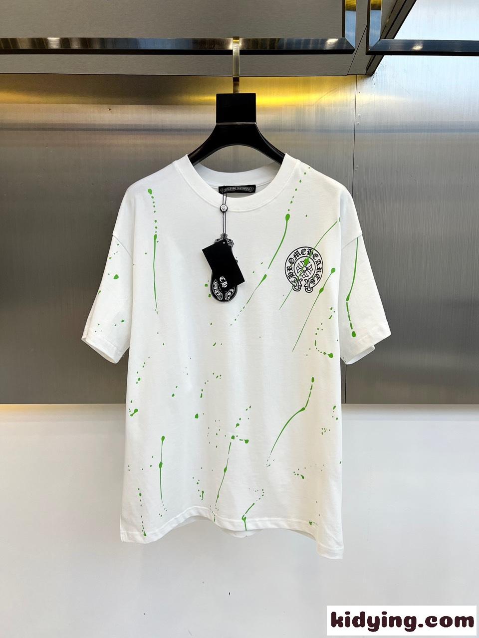 ストリート カジュアル クロムハーツ 半袖Tシャツ コピー ゆったり ホワイト-2