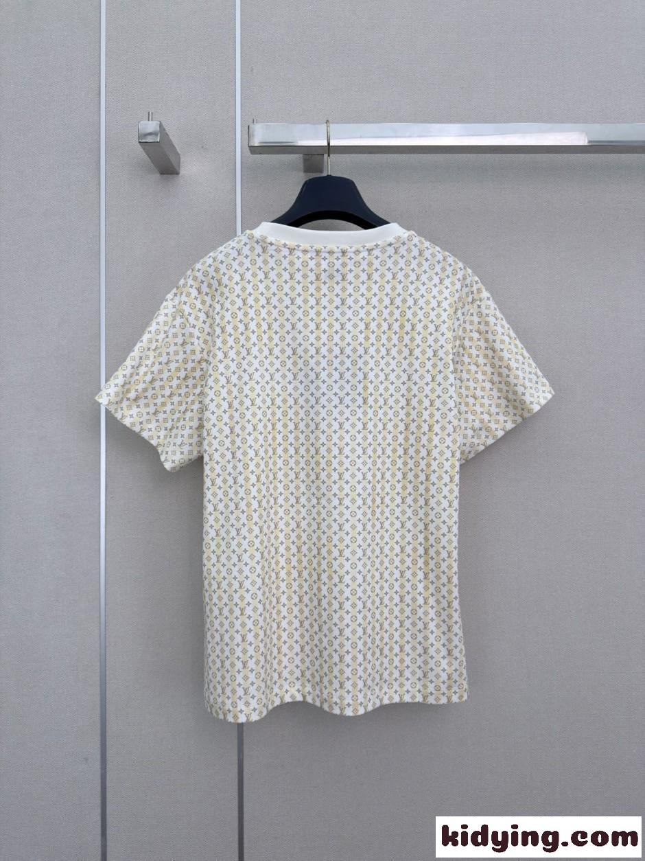 モノグラム ストライプ Tシャツ ルイ・ヴィトン Tシャツ コピー 半袖トップス-3