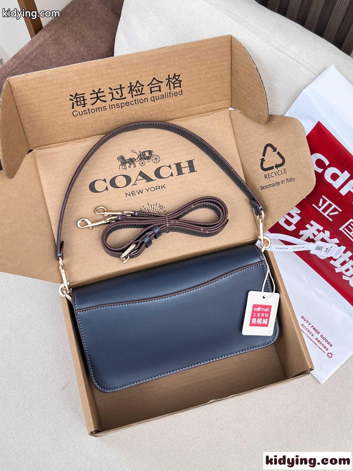 人気 上品 定番 ショルダーバッグ コーチ バッグ スーパーコピー ネイビー-0
