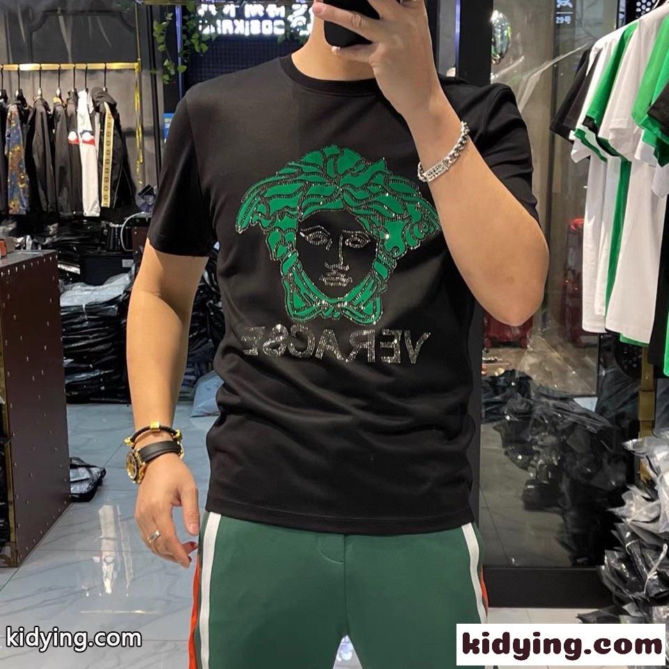 クラシック人気メドゥーサ ヴェルサーチェ 半袖Tシャツ コピー 薄手 快適 柔らかい 春夏 メンズ トップス-2