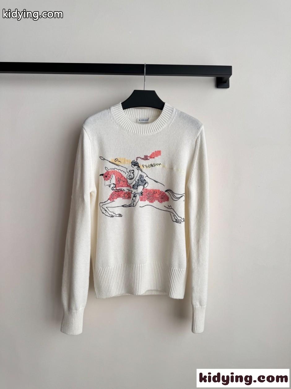 クロスステッチEKD ウールカシミアセーター バーバリー セーター コピー ホワイト-0