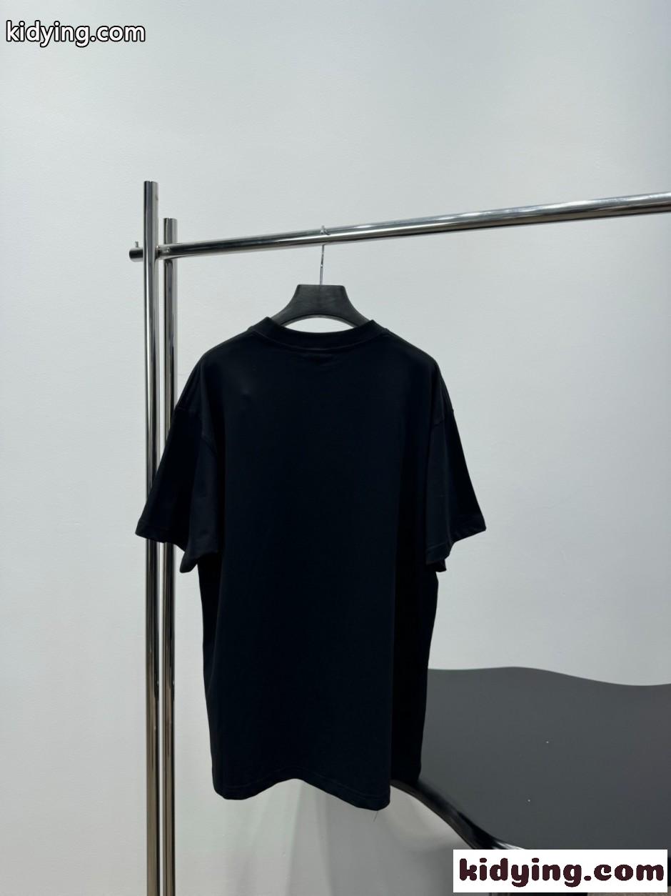 バレンシアガ Tシャツ 偽物 クルーネック お洒落 カジュアル 半袖Tシャツ-1