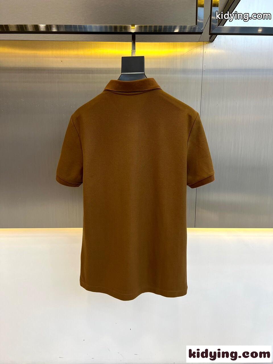 コットンピケ ポロシャツ ルイ・ヴィトン 半袖Tシャツ コピー ブラウン-4