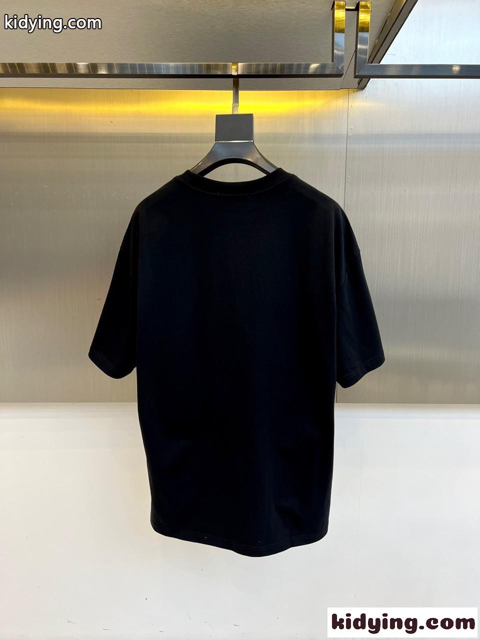 ベーシック ロゴ 半袖Tシャツ バレンシアガ Tシャツ 偽物 コットン ブラック-3