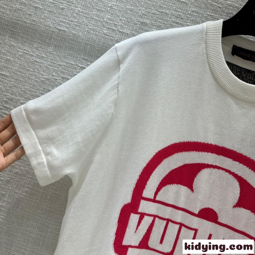 コットンショートスリーブクルーネックTシャツ ルイ・ヴィトン Tシャツ コピー ユニセックス-0