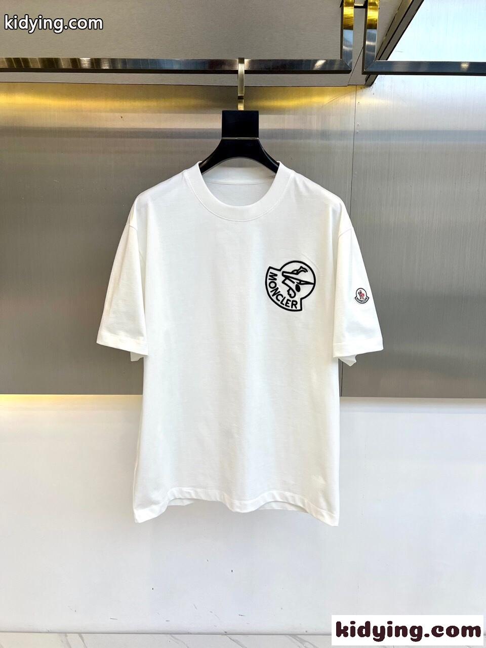 シンプル モンクレール Tシャツ コピー クルーネック 半袖Tシャツ ホワイト-0