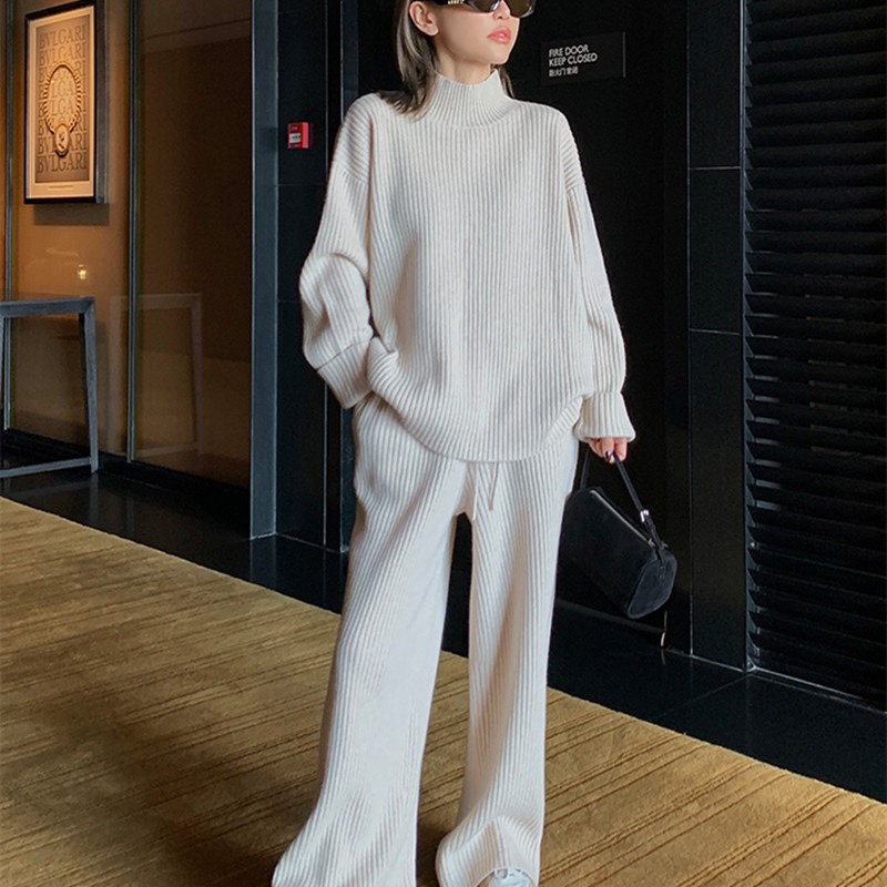 YSL サンローランセットアップスーパーコピー ニットセット カジュアル 2点セット 高級感 ホワイト-0
