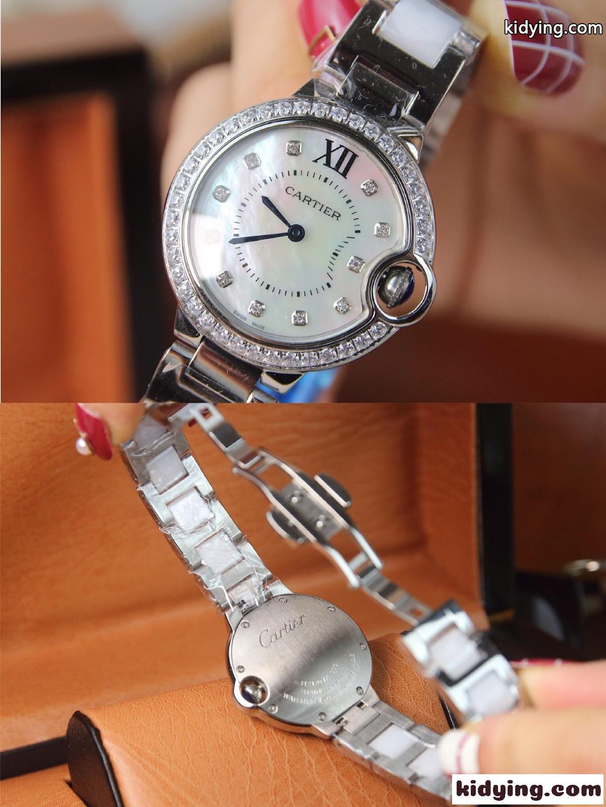 エレガント きれいめ クォーツ カルティエ 時計 人気 コピー 33mm バロン ブルー ウォッチ-2