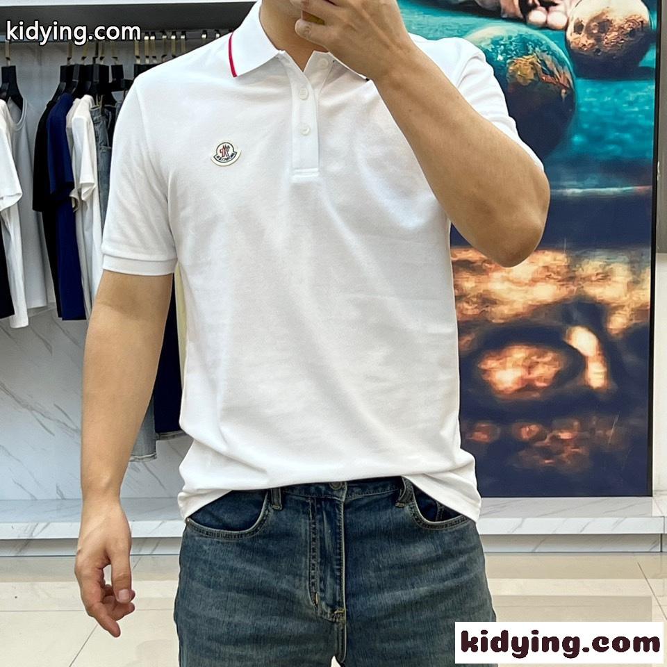 クラシック コットンピケ ポロシャツ モンクレール 半袖Tシャツ コピー ホワイト-2