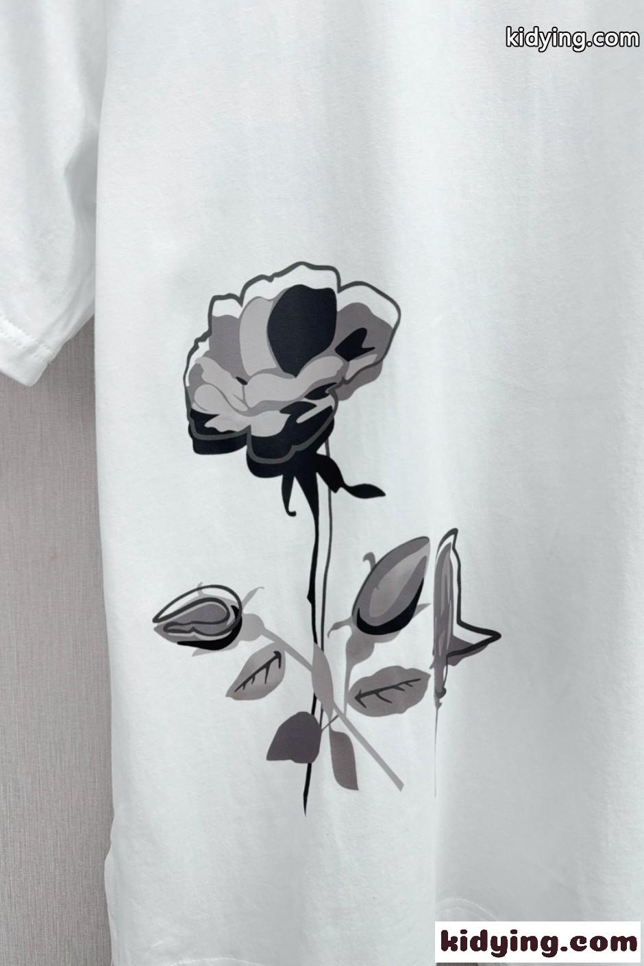 プリント コットン 半袖Tシャツ トムブラウン Tシャツ コピー ホワイト-3