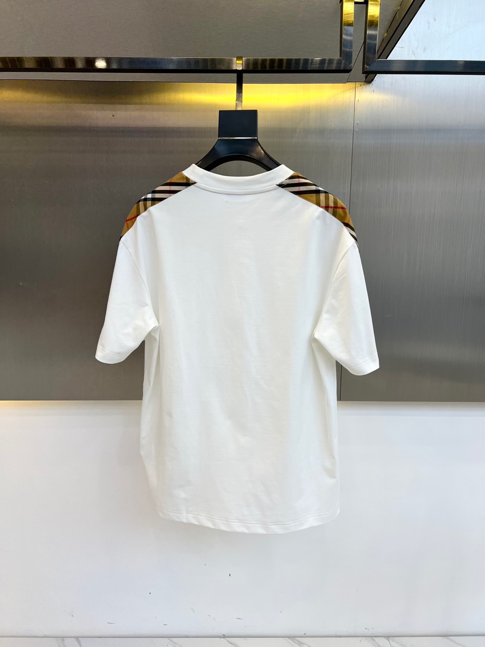 カジュアル コットン クルーネック Tシャツ バーバリー 半袖Tシャツ コピー ホワイト-4