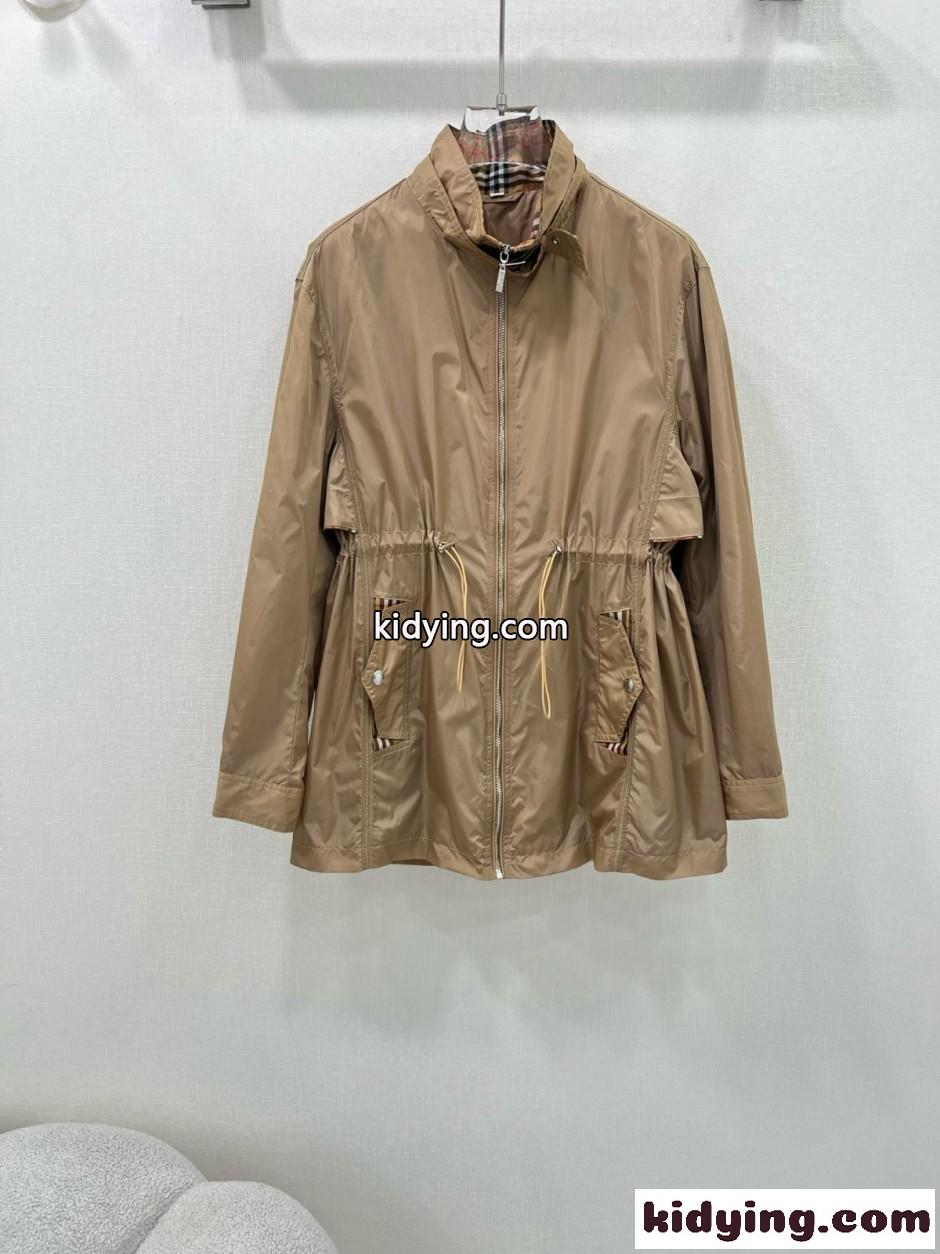 カジュアル 洗練された ブルゾン バーバリー ジャケット 偽物 カーキ-0