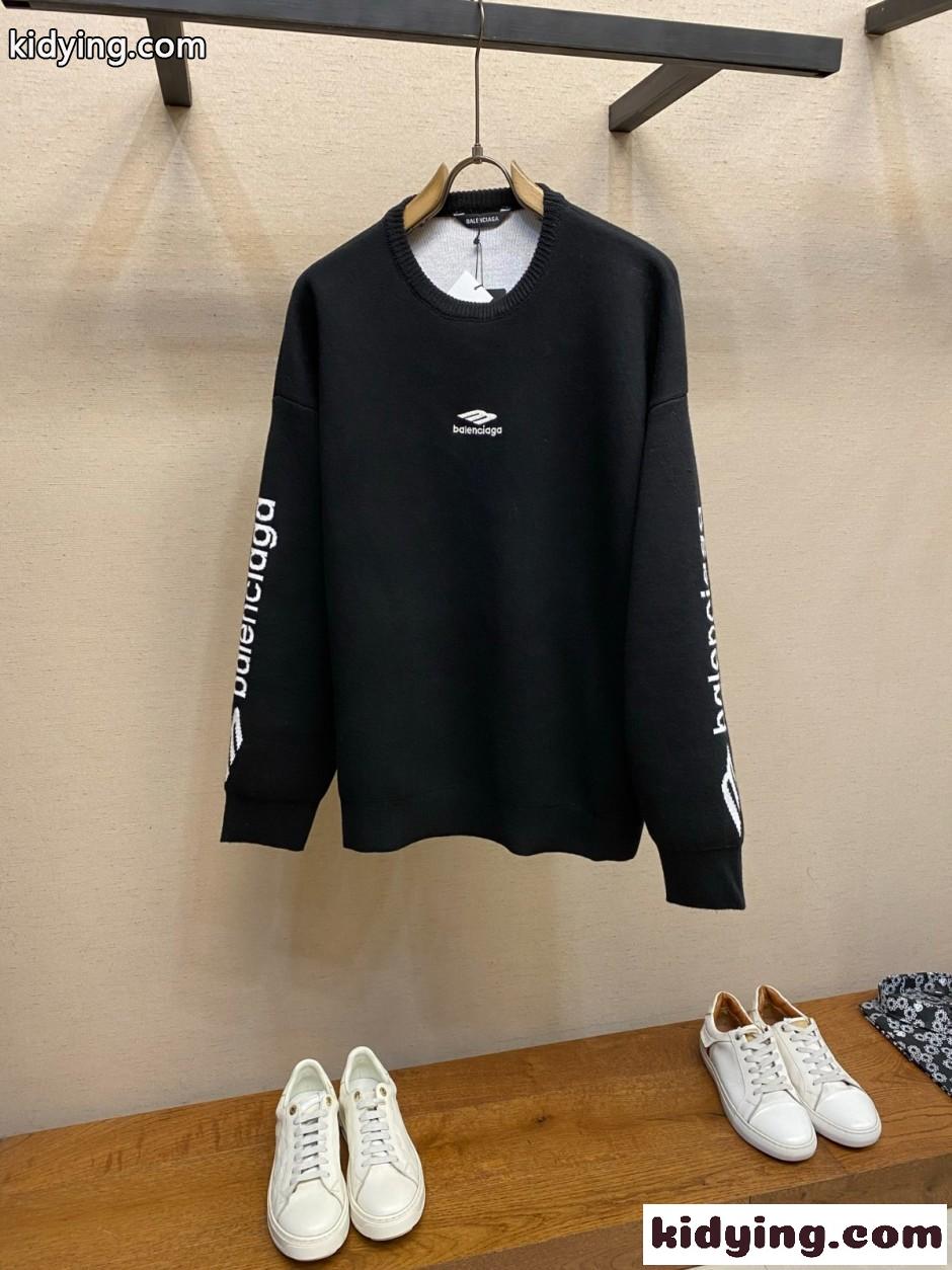 3B SPORTS ICON SKI クルーネック バレンシアガ セーター 偽物 ブラック-0