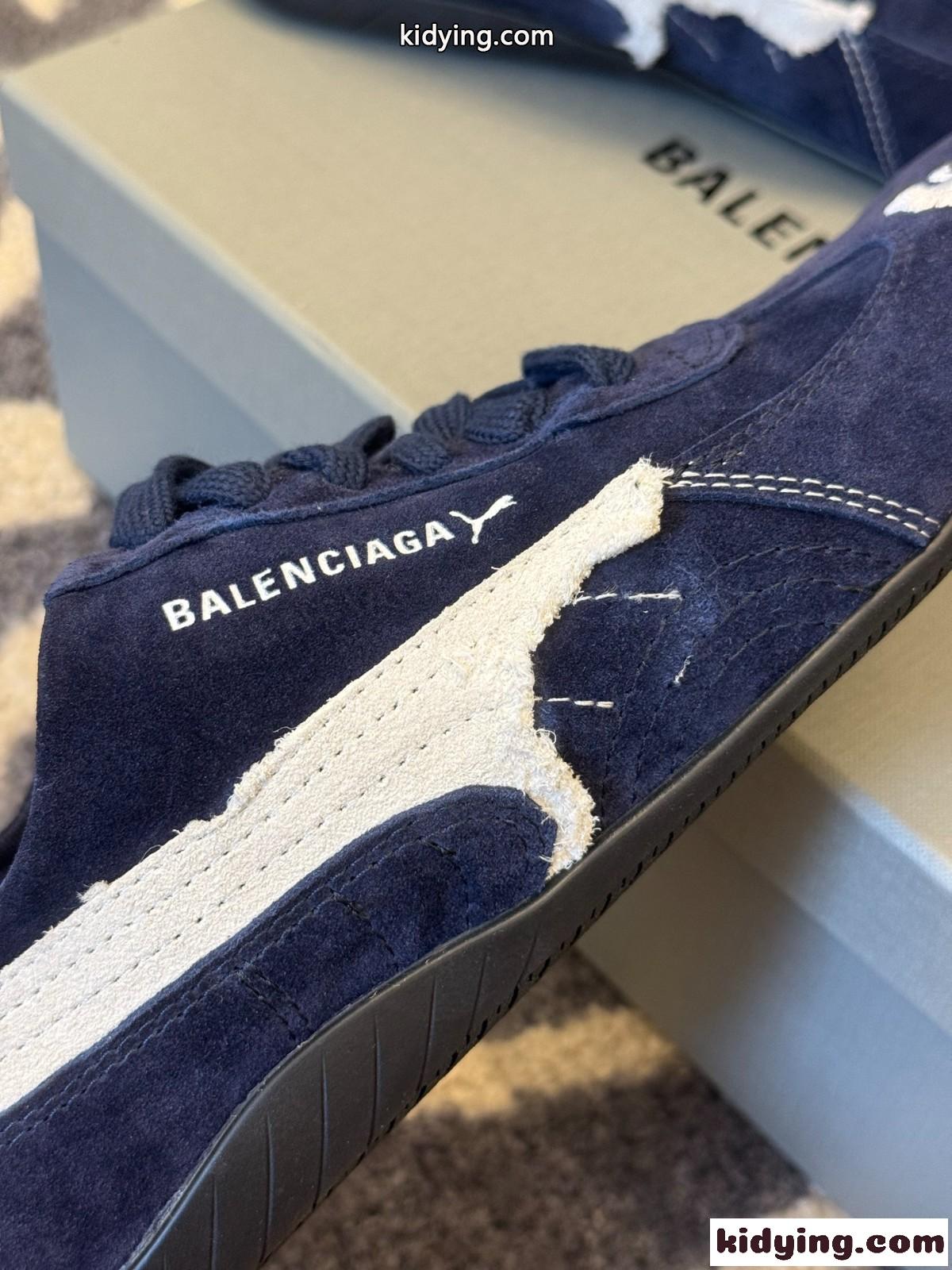 BALENCIAGA × PUMA スエード スピードキャット スニーカー スーパーコピー ネイビー-3