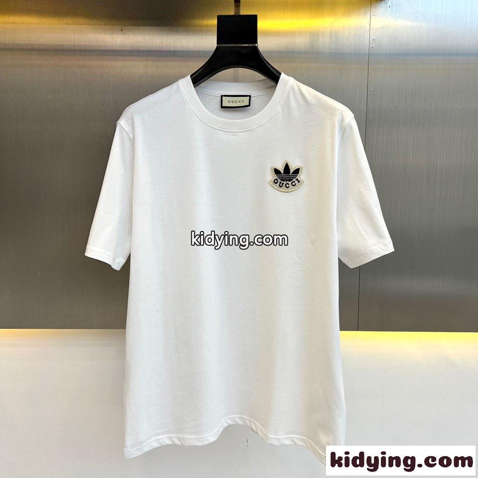 ADIDAS X GUCCI コットン クルーネック Tシャツ グッチ Tシャツ コピー 男女兼用-0
