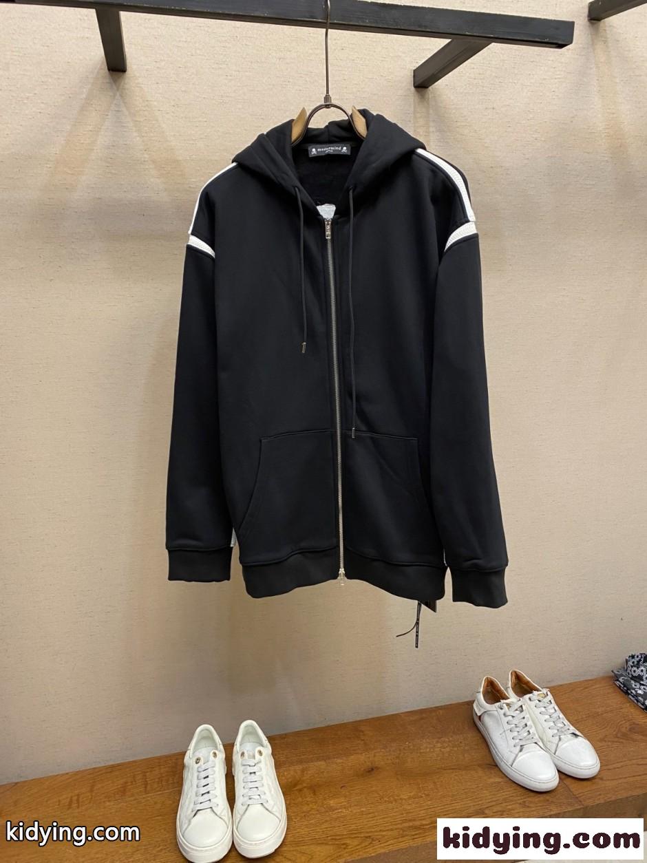 ストリート カジュアル ジップアップパーカー マスターマインド・ジャパン パーカー 偽物 ブラック-1