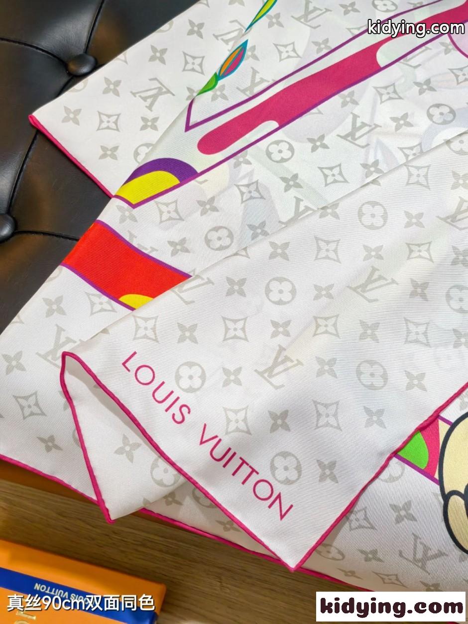 LV × TM カレ90・スーパーフラット ルイ・ヴィトン スカーフ コピー-2