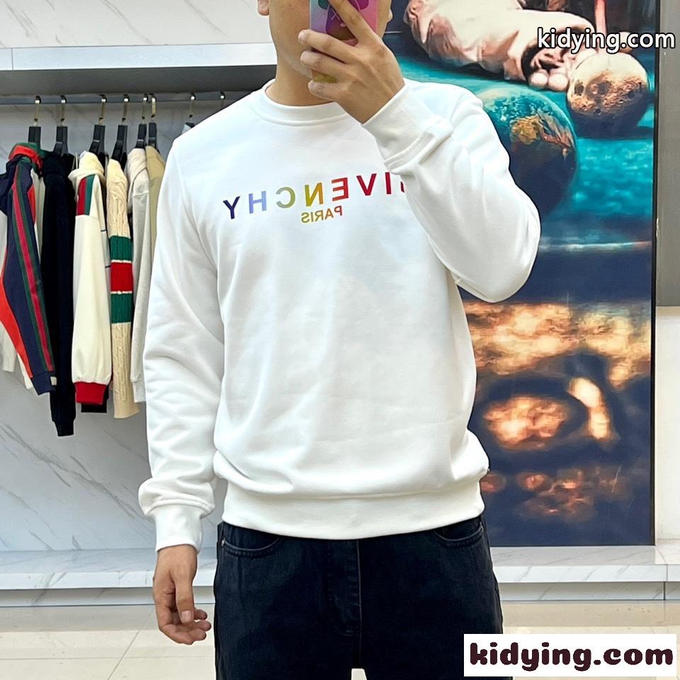 シンプル グラデーションロゴ ジバンシィ Tシャツ コピー クルーネック スウェットシャツ-1