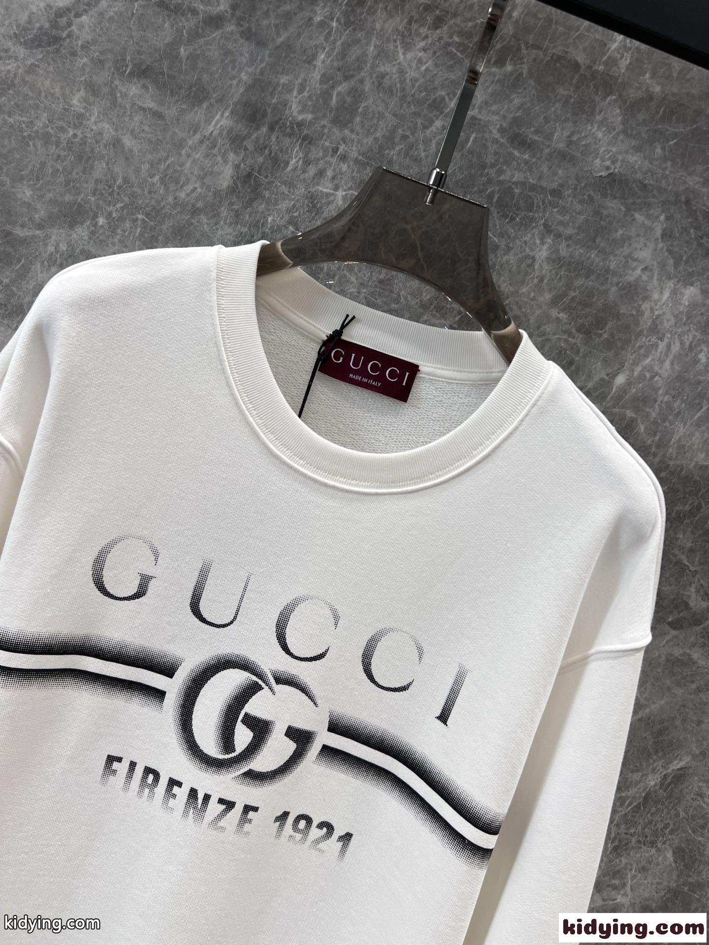 定番 ロゴプリント コットン スウェットシャツ グッチ Tシャツ コピー ホワイト-0